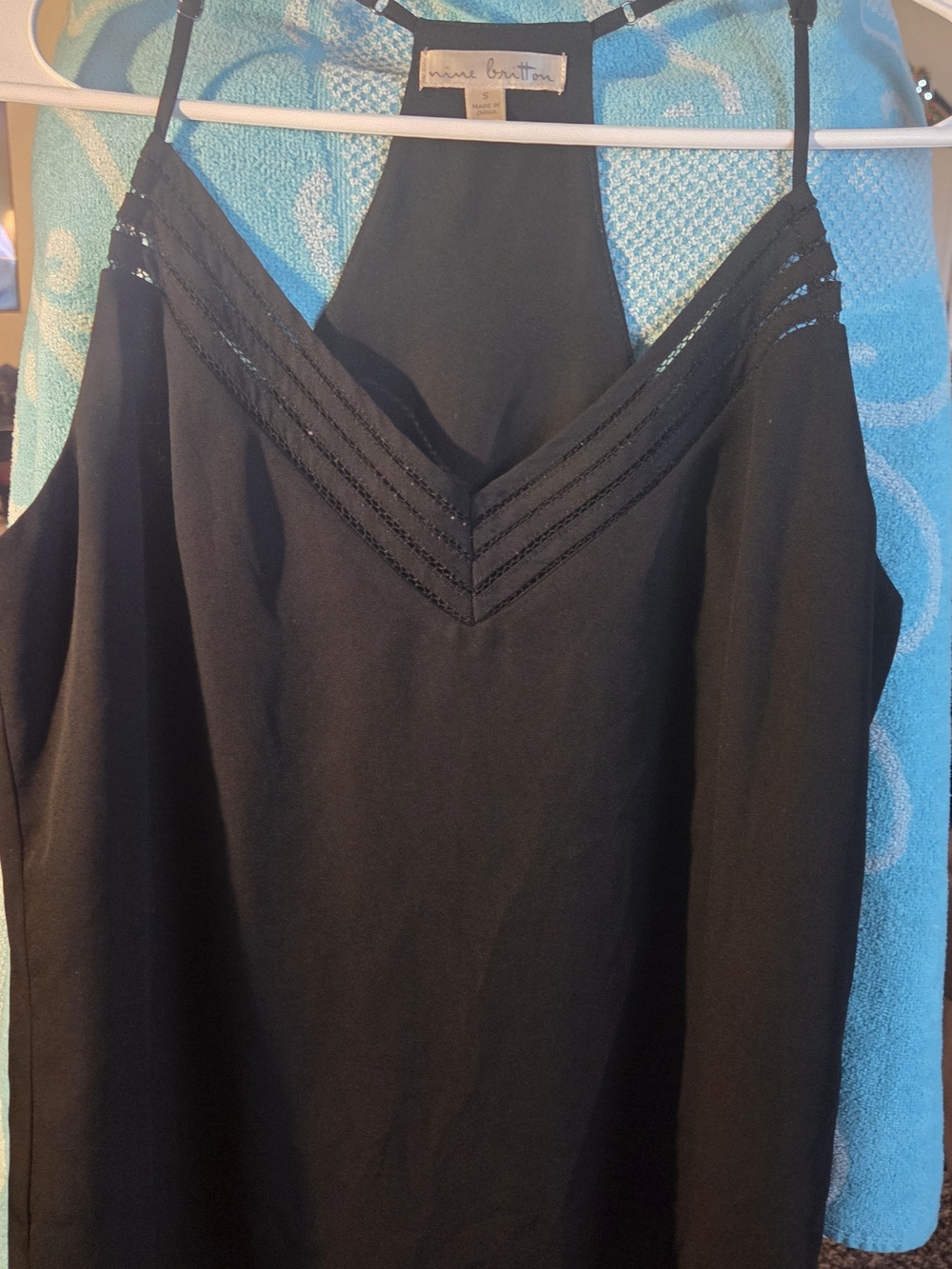Nine Britton Black V-Neck Satin-Trim Cami